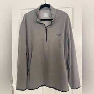 Callaway Golf 1/4 Zip Men's Pullover Shirt Jacket Gray Polyester Pocket XXL 2XL